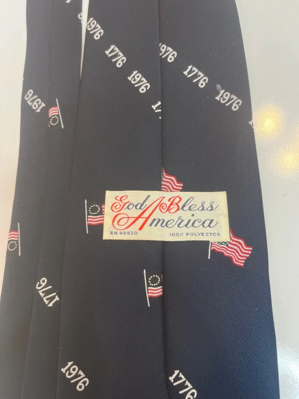 Bicentennial 70’s Patriotic Tie God Bless America